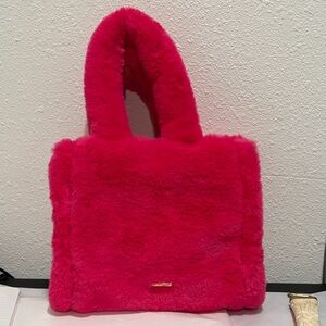 Skinny dip  Pink Faux Fur Handbag tote